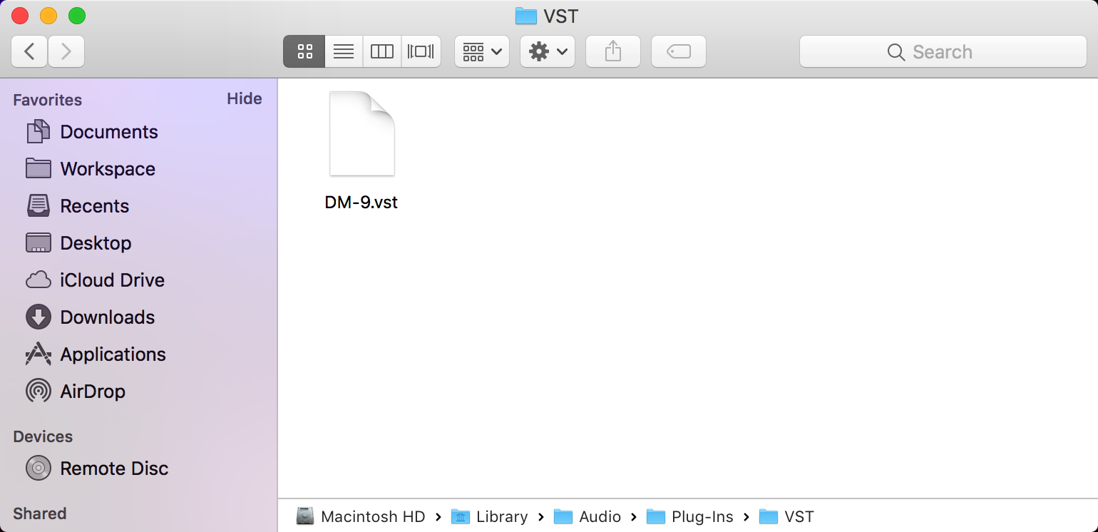 Install folder for Mac OS X